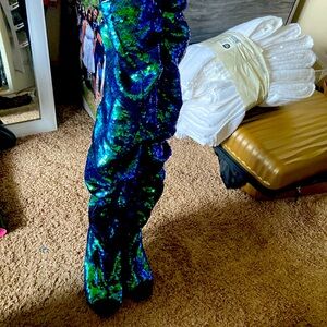 Over the knee sequin boots